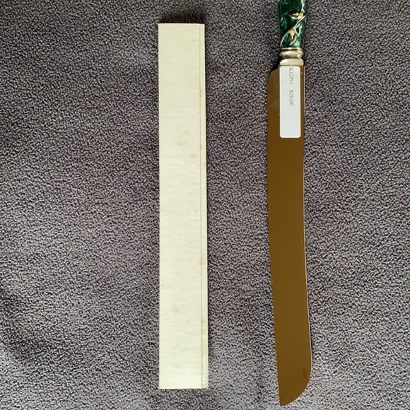 Cake Knife Enamelware & Crystal Server Slicer - Picture 11 of 11